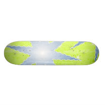 GREEN BLUE OBJECTS OF FUN SWIRLS SKATEBOARD