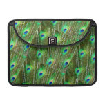 Green & Blue Peacock Feather Pattern Sleeve For MacBooks