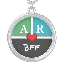 Green & Blue Slice Round BFF Friendship Necklace