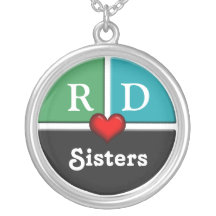 Green & Blue Slice Round Sisters Necklace