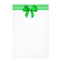 Green Bow Christmas Stationery
