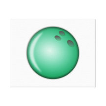 Green Bowling Ball Stretched Canvas Print