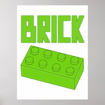 Green Brick by Customize My Minifig Poster