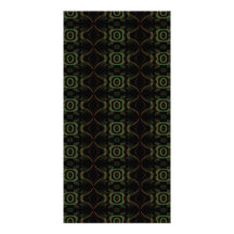 Green, brown and black retro floral pattern. personalized photo card