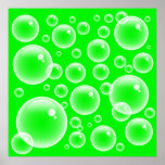 Green Bubbles Posters