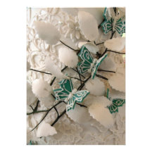 Green butterflies invitations