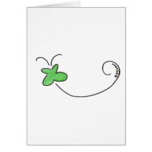 Green butterfly with Rainbow Trail Greeting Cards