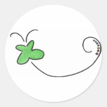 Green butterfly with Rainbow Trail Sticker