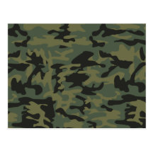 Green camo pattern postcard