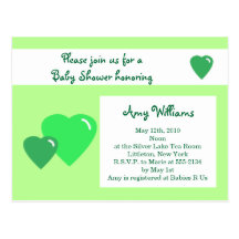 Green Candy Hearts Postcard Shower Invitation