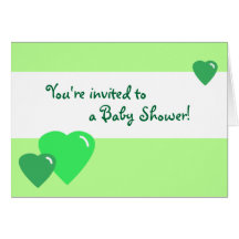 Green Candy Hearts Shower Invitation Greeting Card