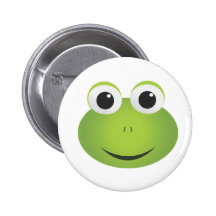 Green Cartoon Frog Button