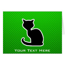 Green Cat Greeting Card