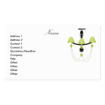 Green Chandelier Business Card Template