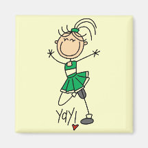 Green Cheerleader Tshirts and Gifts Refrigerator Magnet