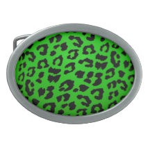 green cheetah belt buckle