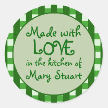 Green Chequered Border Canning Label Stickers