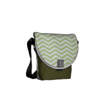 Green Chevron Pattern Courier Bags
