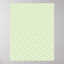 Green Chevron Pattern Print