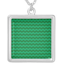 green chevrons necklace