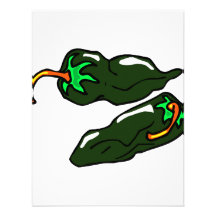 Green chilis two peppers loose custom invitations