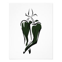 Green chilli pepper two dancing abstract custom announcements