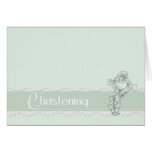 Green Christening Invitation Cards