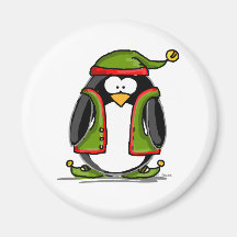 Green Christmas Elf Magnet