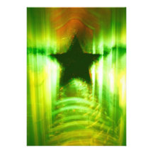 Green Christmas star Personalised Invite