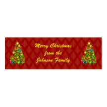 Green Christmas Tree Gift Tags Business Card