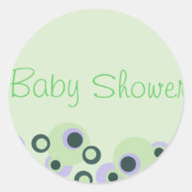 Green Circle Design Baby Shower Sticker/seal