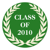 Green class of school college graduation gift tag stickers
