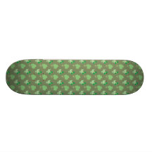Green Clover Kitty Pattern Skate Board Decks