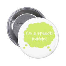 Green Customisable Speak Speech Bubble Button