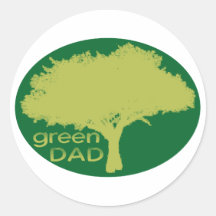 Green Dad Round Sticker