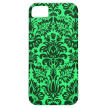 Green damask design iPhone 5 covers
