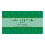 Green Damask Pattern Business Card Templates