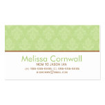 Green Damask Pattern Mum Calling Cards Business Card Template