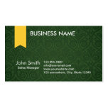 Green Damask Sales Manager Business Card
