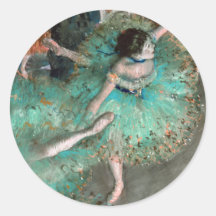 Green Dancer (Danseuse Verte) Edgar Degas Round Stickers