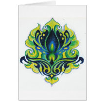 green deco flower cards