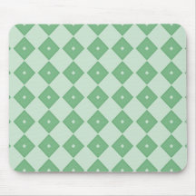 Green Diamond Print Mouse Pads