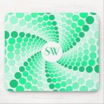 Green Dot Swirl Mousepads