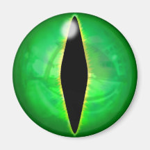 Green Dragon Eye Refrigerator Magnet