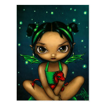 "Green Dragonling" Postcard
