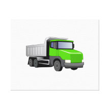 Green Dump Truck Canvas Print