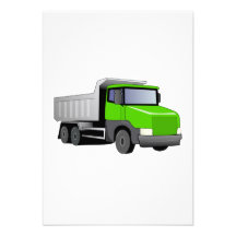 Green Dump Truck Personalized Announcement