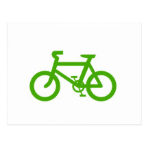 Green Eco Bicycle Post Cards