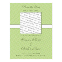 Green Eggshell Save the Date Postcard