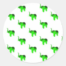 Green Elephants Pattern Stickers